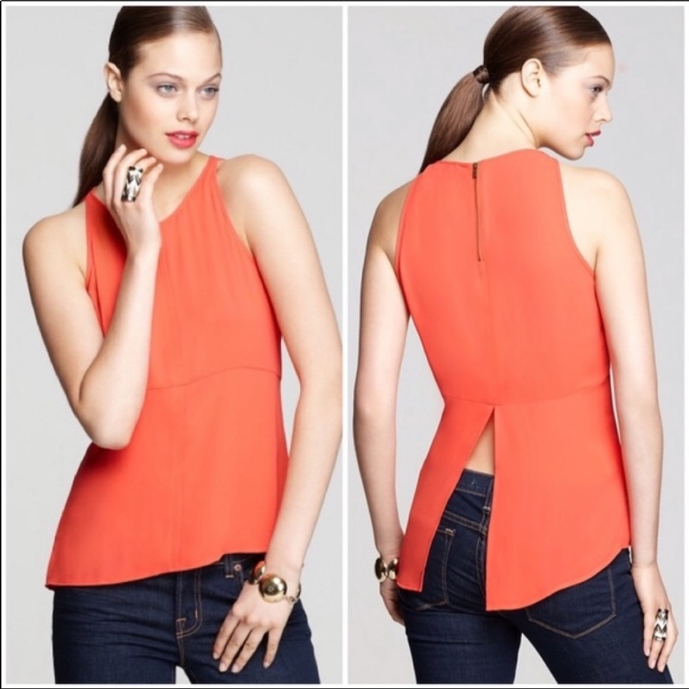 Orange Pointsettia BCBG MaxAzria tank slit top!